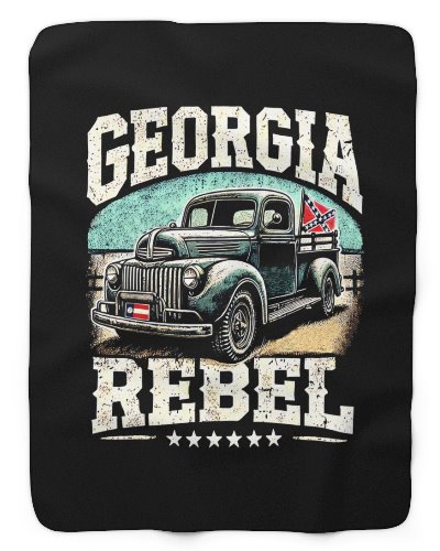 Georgia Rebel 1957 Chevy sherpa fleece blanket
